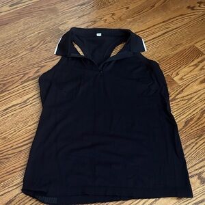 Athleta Black Sleeveless racerback polo Tank Top